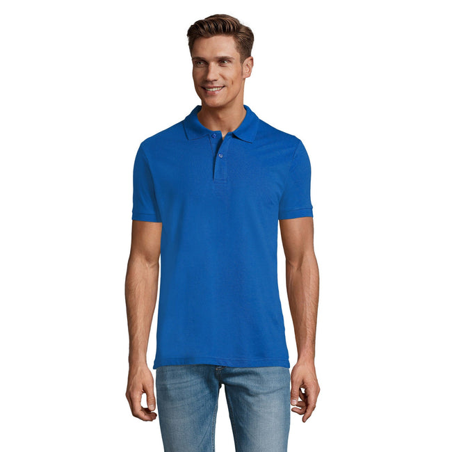 Royal Blue - Lifestyle - SOLS Mens Perfect Pique Short Sleeve Polo Shirt