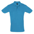 Aqua - Front - SOLS Mens Perfect Pique Short Sleeve Polo Shirt