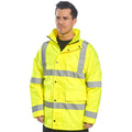 Yellow - Back - Portwest Mens Hi-Vis 4-In-1 Traffic Jacket