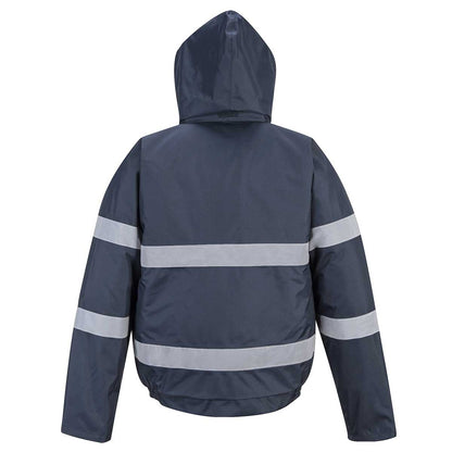 Navy - Back - Portwest Iona Lite Reflective Work Bomber Jacket