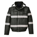 Black - Front - Portwest Iona Lite Reflective Work Bomber Jacket