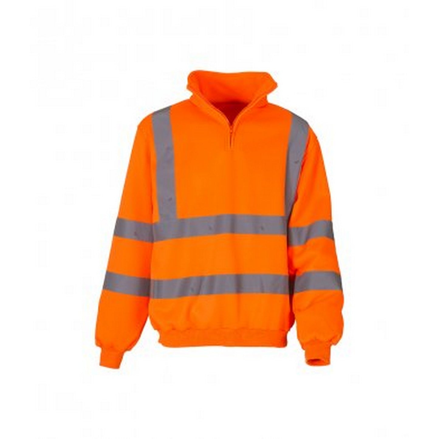 Orange - Front - Yoko Unisex Zip Neck Hi-Vis Sweatshirt