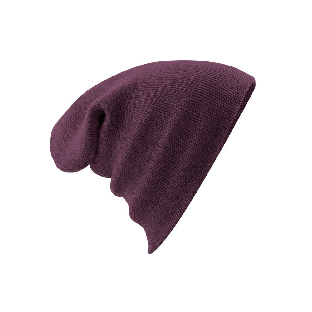 Plum - Back - Beechfield Unisex Original Cuffed Beanie Winter Hat