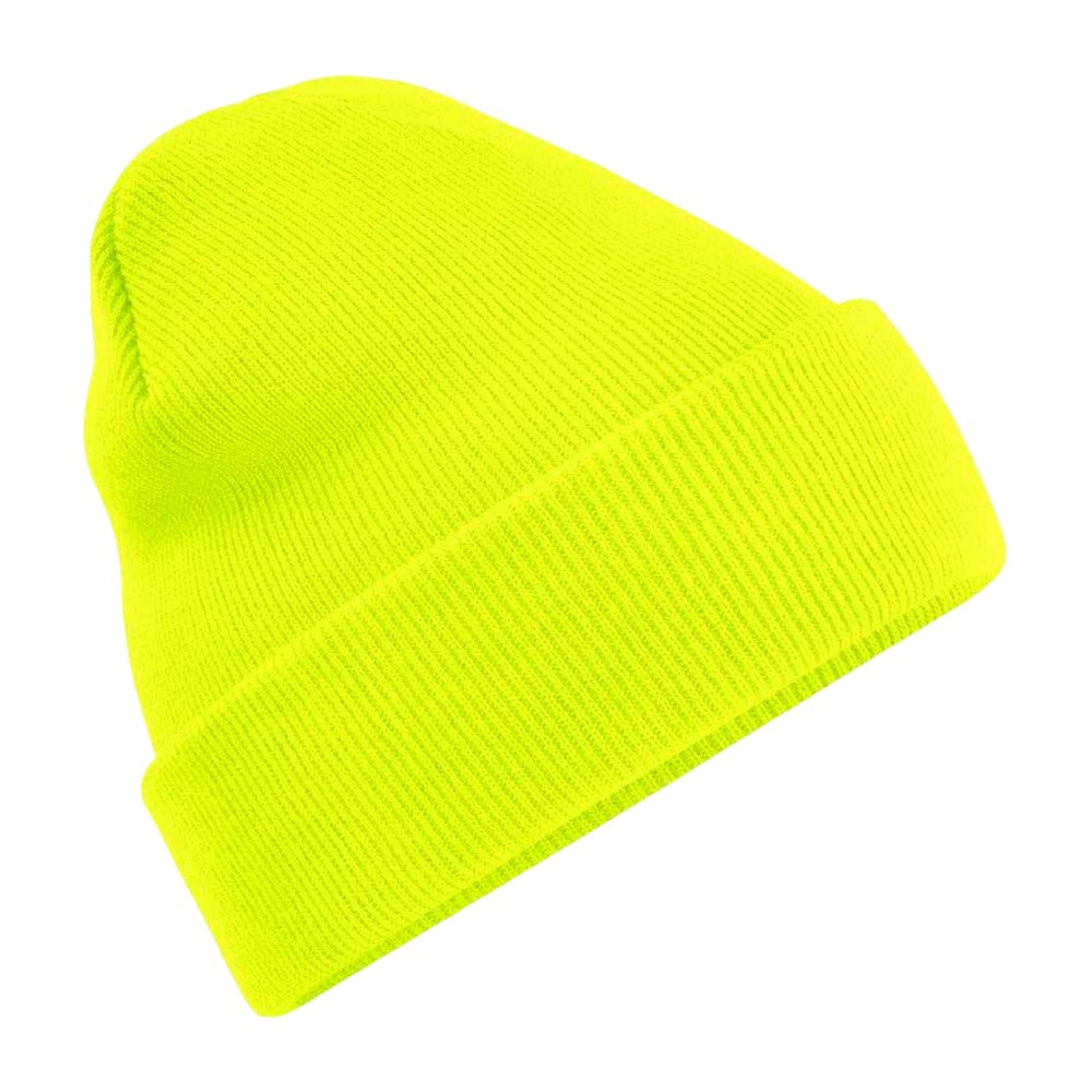 Fluorescent Yellow - Front - Beechfield Unisex Original Cuffed Beanie Winter Hat