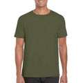 Military Green - Back - Gildan Mens Soft Style Ringspun T Shirt
