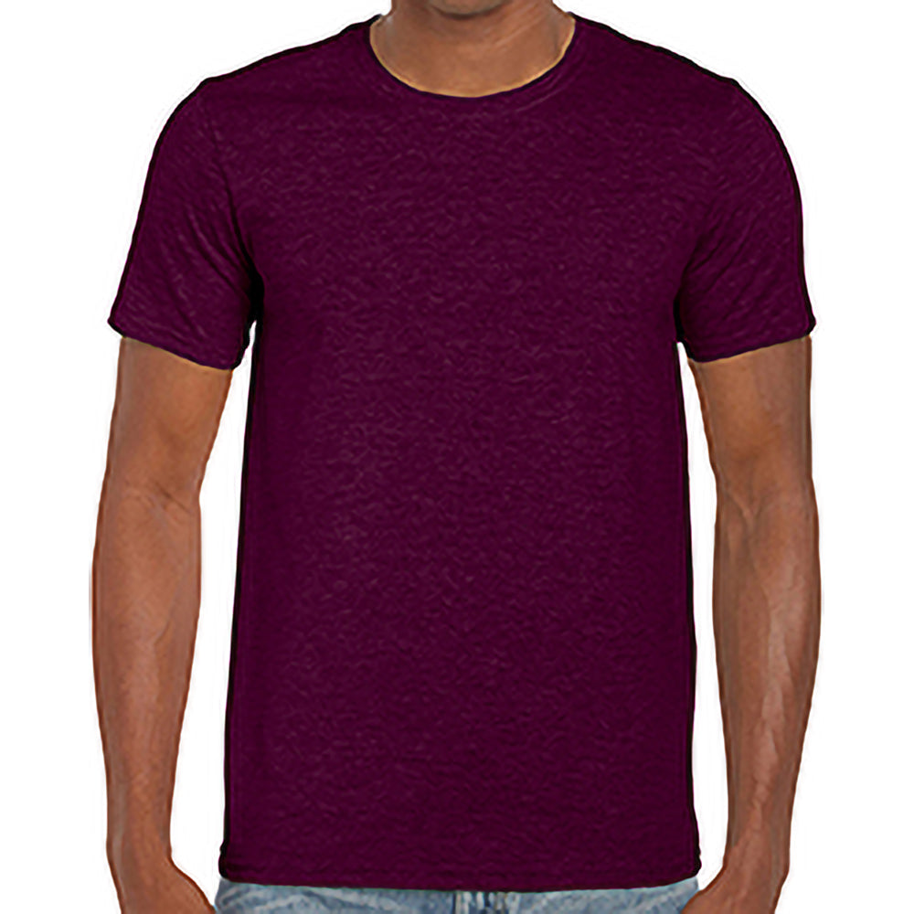 Maroon - Back - Gildan Mens Soft Style Ringspun T Shirt