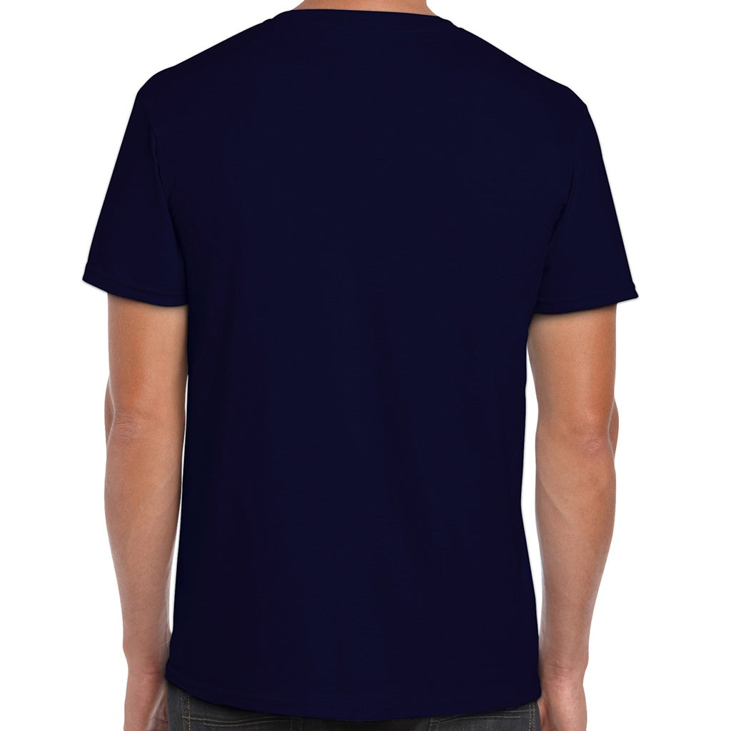 Navy - Side - Gildan Mens Soft Style Ringspun T Shirt
