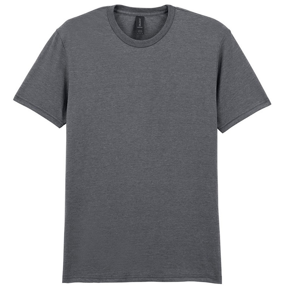 Dark Heather - Close up - Gildan Mens Soft Style Ringspun T Shirt