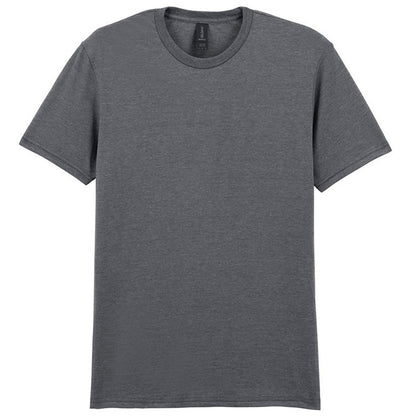 Dark Heather - Close up - Gildan Mens Soft Style Ringspun T Shirt