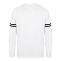 White - Front - Skinnifit Unisex Adults Drop Shoulder SF Logo Sweatshirt
