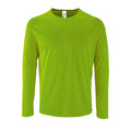 Neon Green - Front - SOLS Mens Sporty Long Sleeve Performance T-Shirt