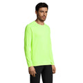 Neon Green - Side - SOLS Mens Sporty Long Sleeve Performance T-Shirt