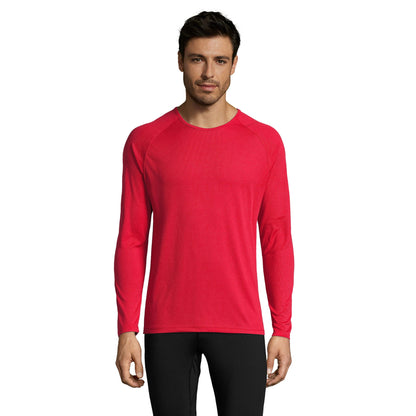 Red - Back - SOLS Mens Sporty Long Sleeve Performance T-Shirt