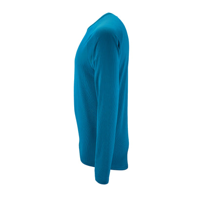 Aqua - Close up - SOLS Mens Sporty Long Sleeve Performance T-Shirt
