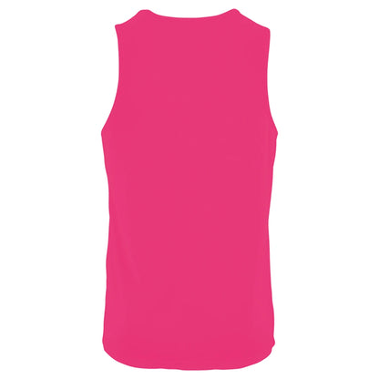 Neon Pink - Back - SOLS Mens Performance Tank Top