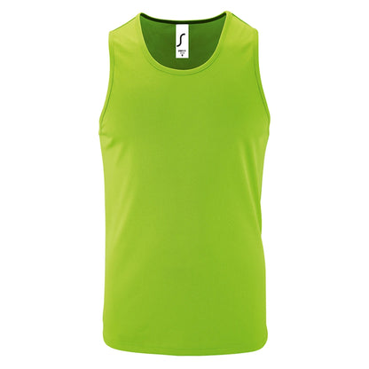 Neon Green - Front - SOLS Mens Performance Tank Top