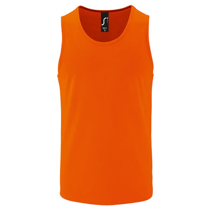 Neon Orange - Front - SOLS Mens Performance Tank Top