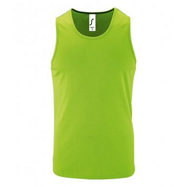 Neon Green - Front - SOLS Mens Performance Tank Top