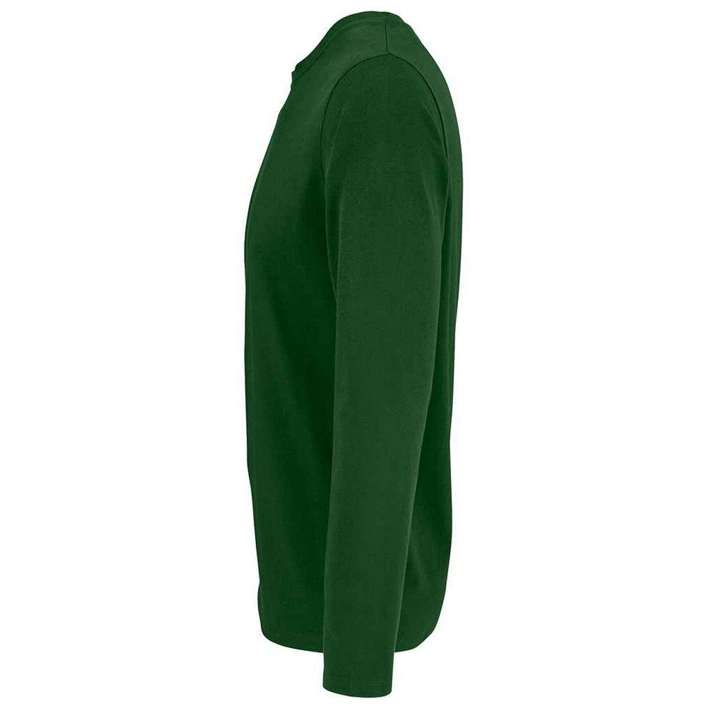 Bottle Green - Side - SOLS Mens Imperial Long Sleeve T-Shirt