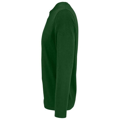 Bottle Green - Side - SOLS Mens Imperial Long Sleeve T-Shirt