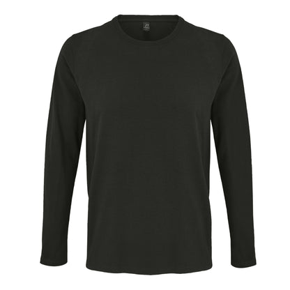 Deep Black - Lifestyle - SOLS Mens Imperial Long Sleeve T-Shirt