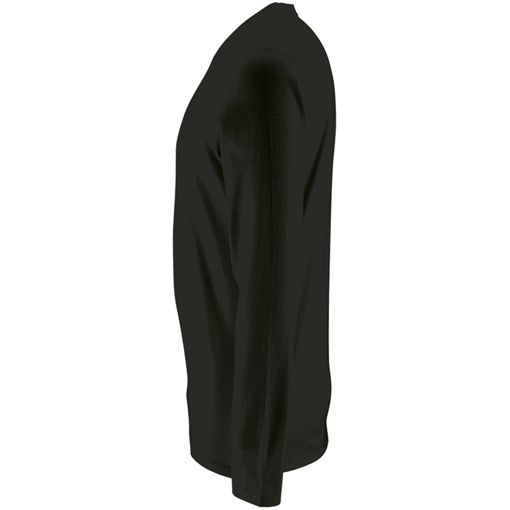 Deep Black - Side - SOLS Mens Imperial Long Sleeve T-Shirt