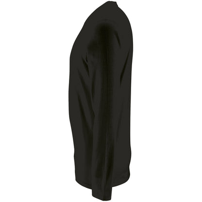 Deep Black - Side - SOLS Mens Imperial Long Sleeve T-Shirt