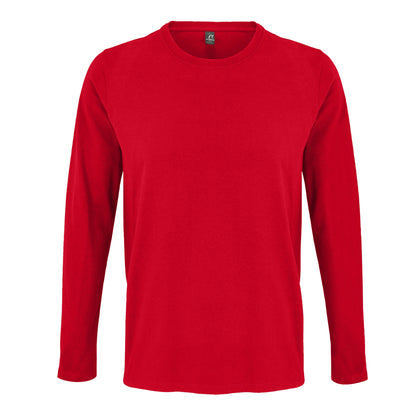 Red - Lifestyle - SOLS Mens Imperial Long Sleeve T-Shirt