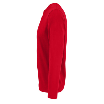 Red - Close up - SOLS Mens Imperial Long Sleeve T-Shirt