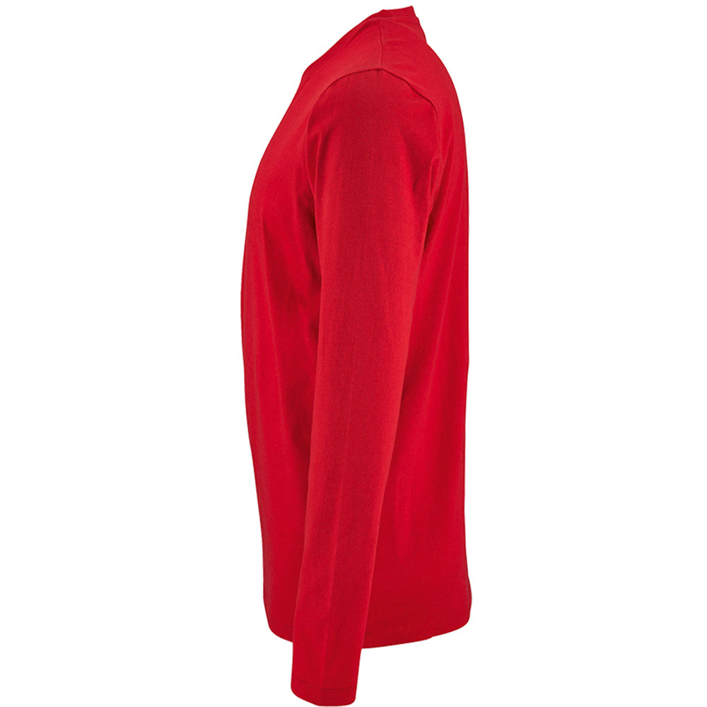 Red - Side - SOLS Mens Imperial Long Sleeve T-Shirt