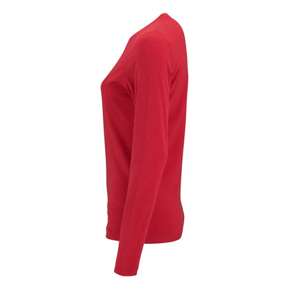 Red - Side - SOLS Womens-Ladies Imperial Long Sleeve T-Shirt