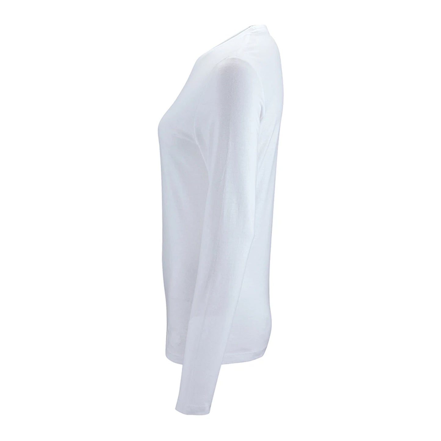 White - Side - SOLS Womens-Ladies Imperial Long Sleeve T-Shirt