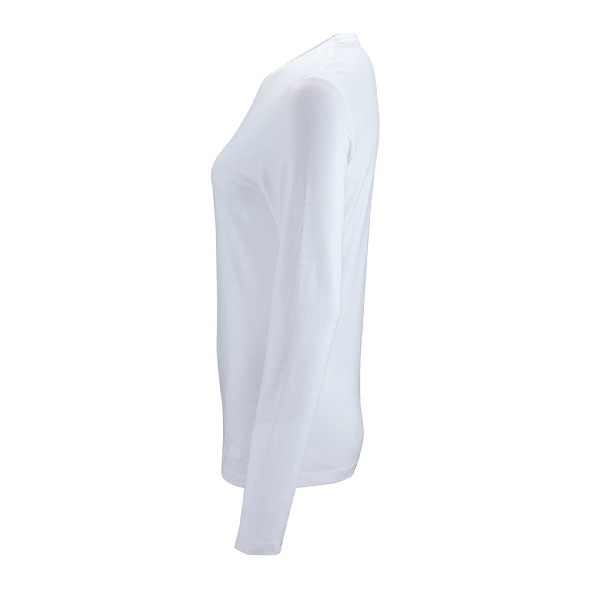 White - Side - SOLS Womens-Ladies Imperial Long Sleeve T-Shirt
