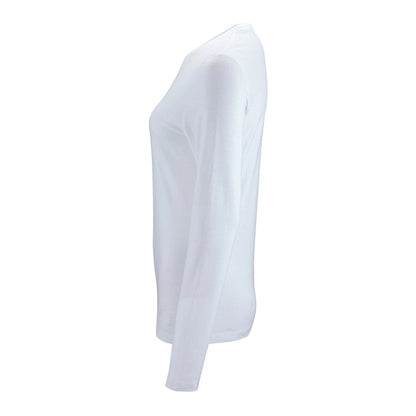 White - Side - SOLS Womens-Ladies Imperial Long Sleeve T-Shirt