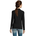 Black - Lifestyle - SOLS Womens-Ladies Perfect Long Sleeve Pique Polo Shirt