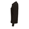 Black - Close up - SOLS Womens-Ladies Perfect Long Sleeve Pique Polo Shirt