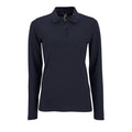 French Navy - Front - SOLS Womens-Ladies Perfect Long Sleeve Pique Polo Shirt