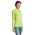 Apple Green - Side - SOLS Womens-Ladies Perfect Long Sleeve Pique Polo Shirt