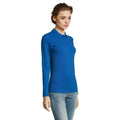 Royal Blue - Side - SOLS Womens-Ladies Perfect Long Sleeve Pique Polo Shirt