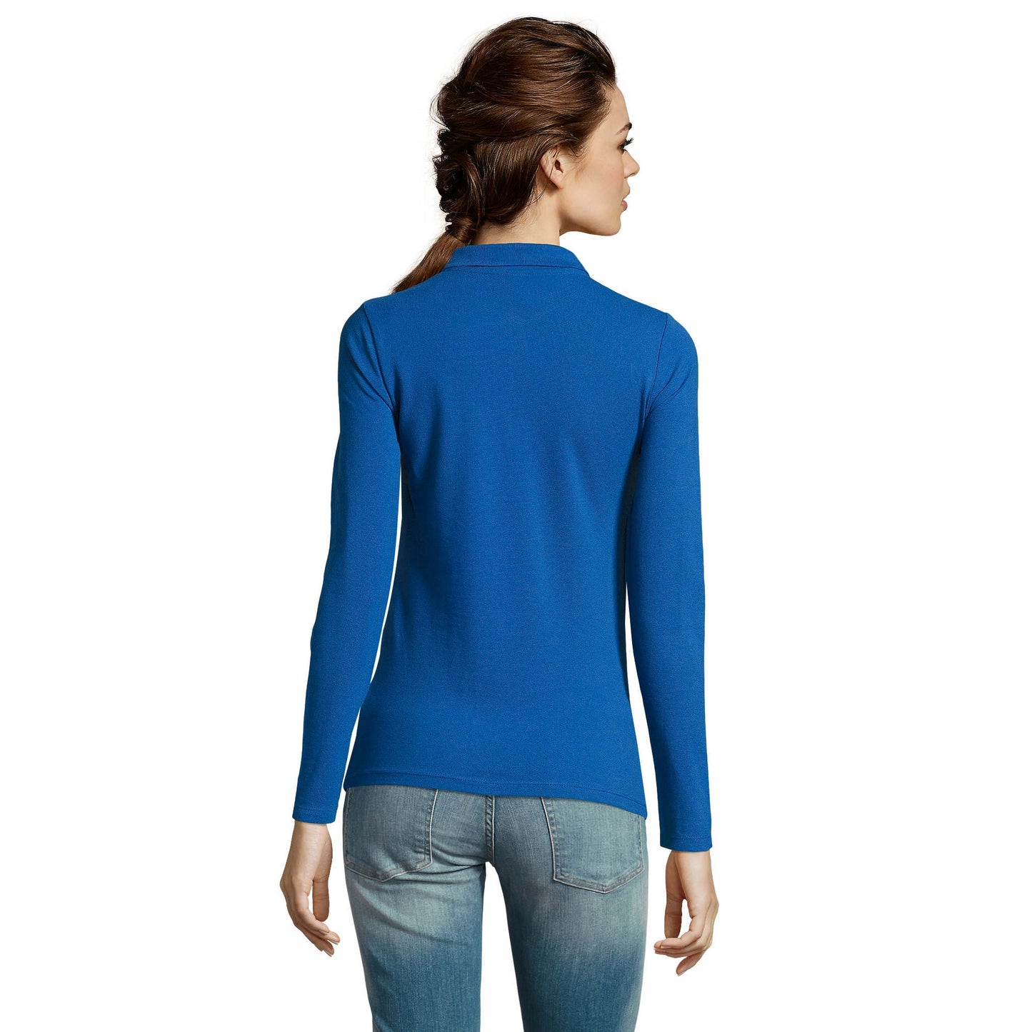 Royal Blue - Lifestyle - SOLS Womens-Ladies Perfect Long Sleeve Pique Polo Shirt