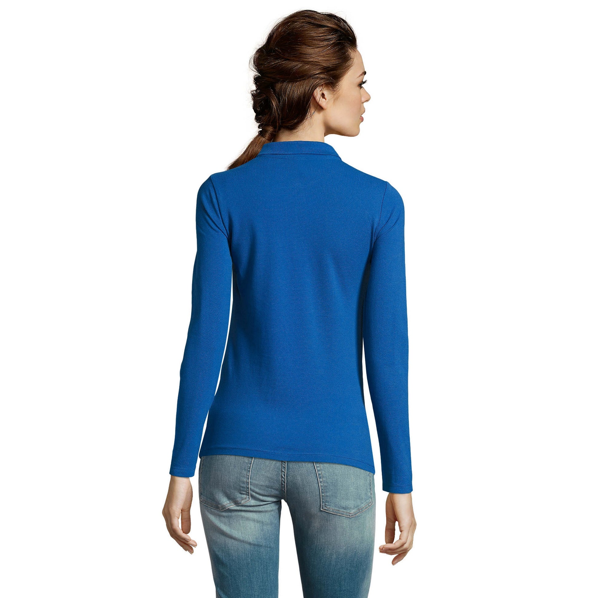 Royal Blue - Lifestyle - SOLS Womens-Ladies Perfect Long Sleeve Pique Polo Shirt