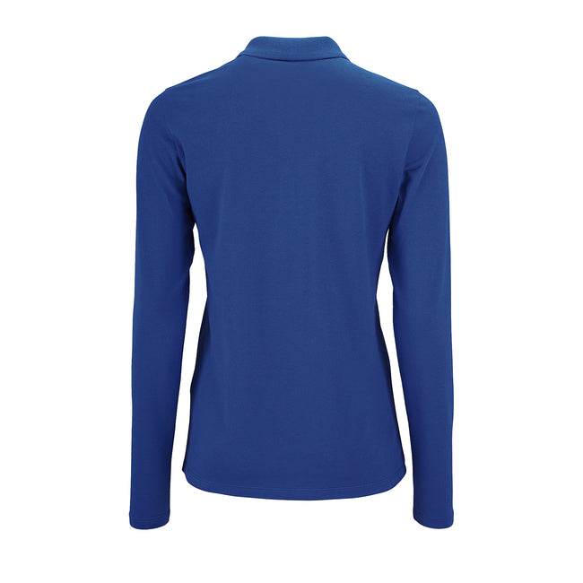 Royal Blue - Pack Shot - SOLS Womens-Ladies Perfect Long Sleeve Pique Polo Shirt