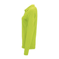 Apple Green - Close up - SOLS Womens-Ladies Perfect Long Sleeve Pique Polo Shirt
