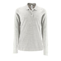 Ash - Front - SOLS Womens-Ladies Perfect Long Sleeve Pique Polo Shirt
