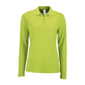 Apple Green - Front - SOLS Womens-Ladies Perfect Long Sleeve Pique Polo Shirt