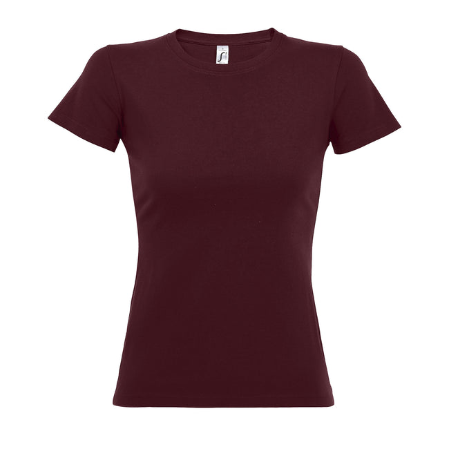 Burgundy - Front - SOLS Womens-Ladies Imperial Short-Sleeved T-Shirt