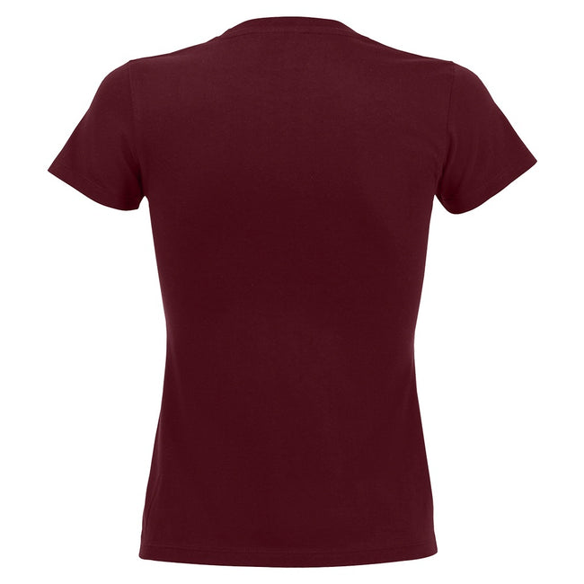 Burgundy - Back - SOLS Womens-Ladies Imperial Short-Sleeved T-Shirt