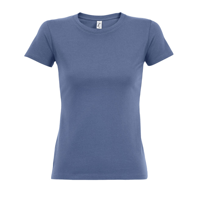 Blue - Front - SOLS Womens-Ladies Imperial Heavy Short Sleeve T-Shirt
