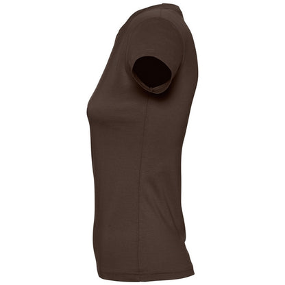 Chocolate - Side - SOLS Womens-Ladies Imperial Short-Sleeved T-Shirt