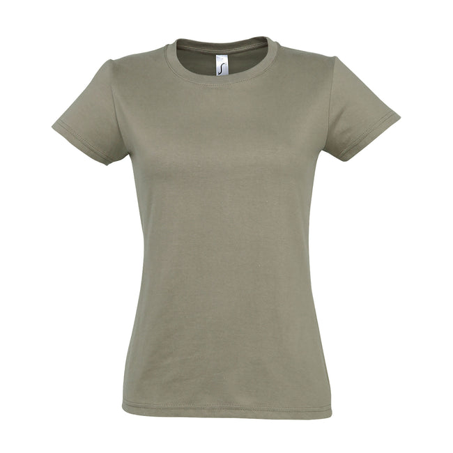 Khaki - Front - SOLS Womens-Ladies Imperial Short-Sleeved T-Shirt